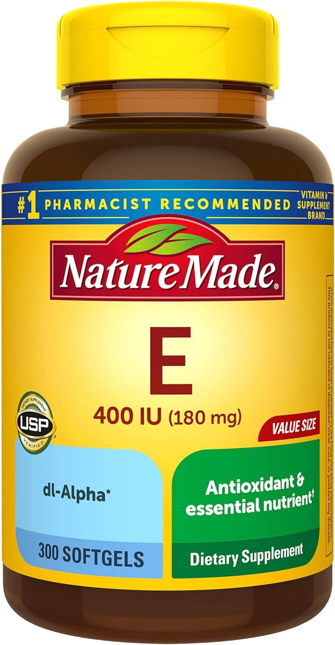 Nature Made Vitamina E 180 mg (400 UI) dl-alfa 300 cápsulas blandas