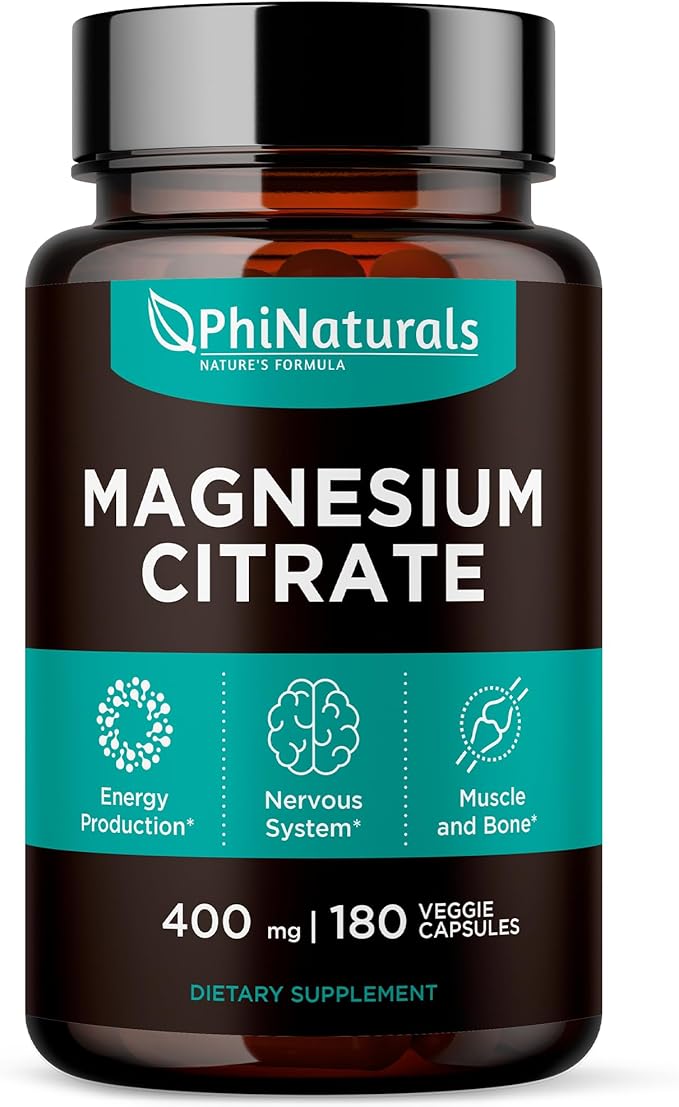 PhiNaturals citrato de magnesio 400 mg - 180 cápsulas vegetales