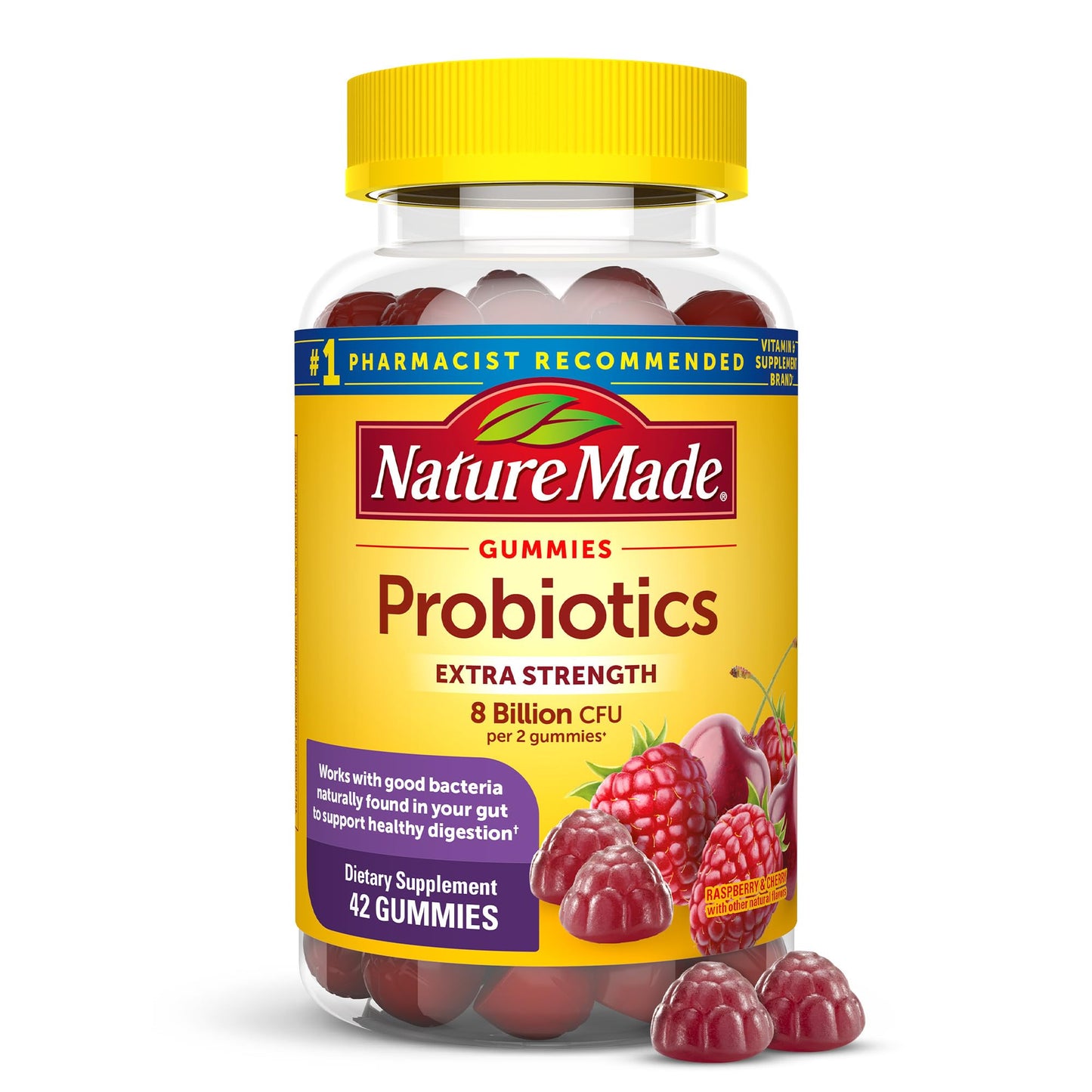 Nature Made Digestive Probiotics Ultra Strength Gummy: 8 Billion CFU, 42 Ct