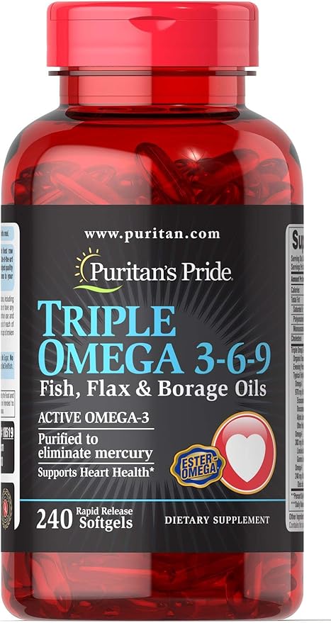 Puritan's Pride  Triple Omega 3-6-9  240 capsulas