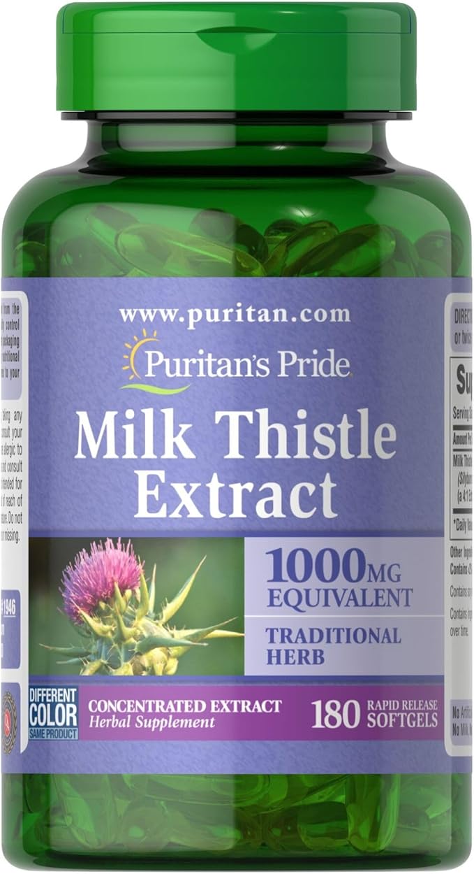 Puritans Pride Milk Thistle Extract 1000mg 180 softgels