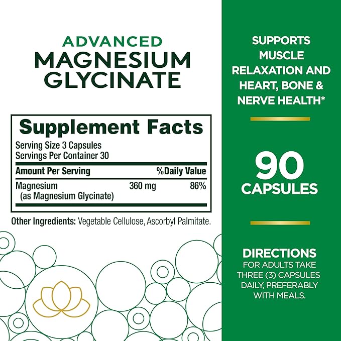 Nature's Bounty advance Glicinato de magnesio de 90 cápsulas