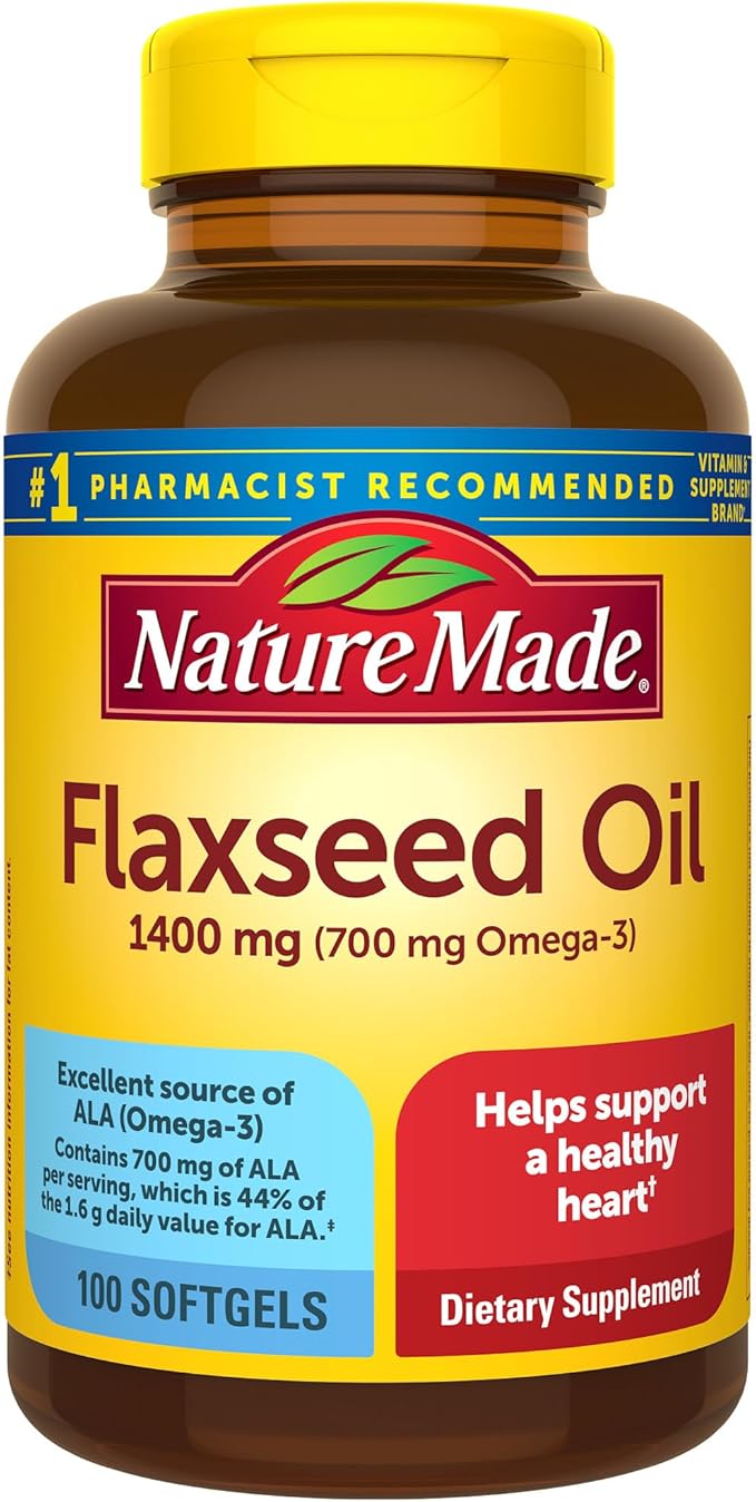Nature Made Flaxseed Oil 1400 mg 700 mg omega 3 100 softgels