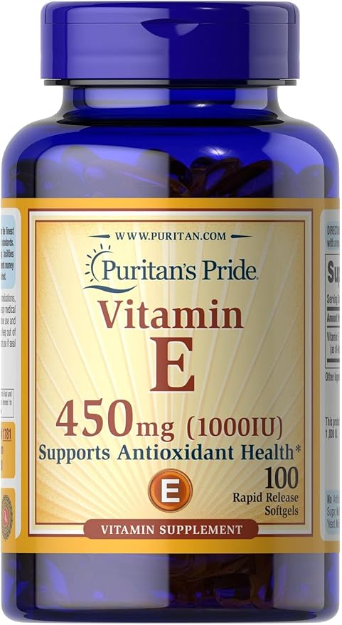 Puritan's Pride Vitamina E 450 mg 100IU 100 Softgels