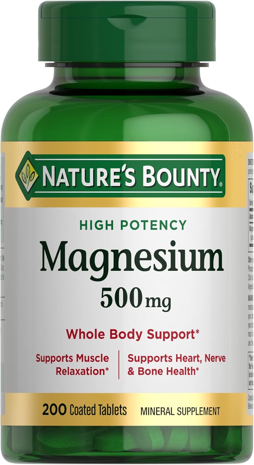 Nature's Bounty Magnesio 500mg, 200 tabletas