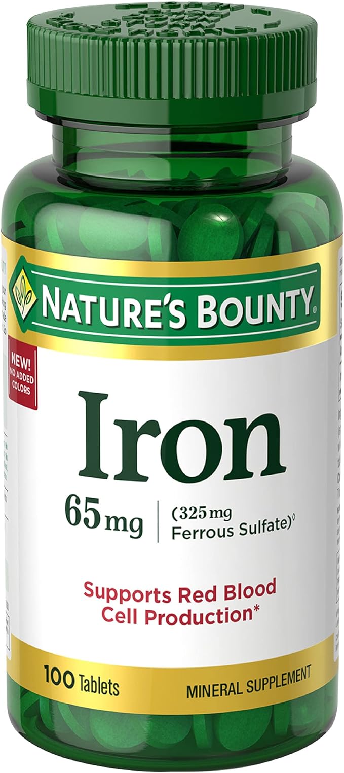 Nature's Bounty hierro, 65 mg 100 tabletas