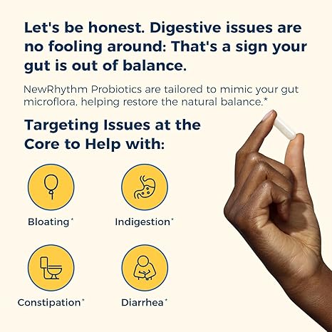 NewRhythm Probióticos 50 mil millones de UFC, 20 cepas, 60 cápsulas vegetales
