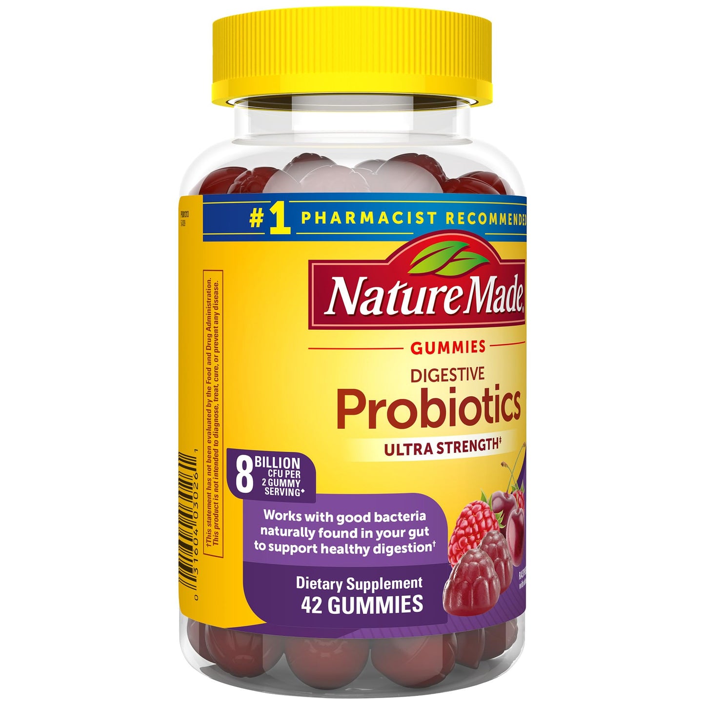 Nature Made Digestive Probiotics Ultra Strength Gummy: 8 Billion CFU, 42 Ct