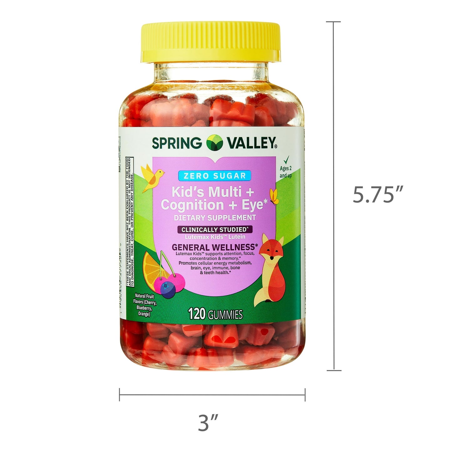 Spring Valley Zero Sugar Kids Multi Cognition Eye 120 Gomitas