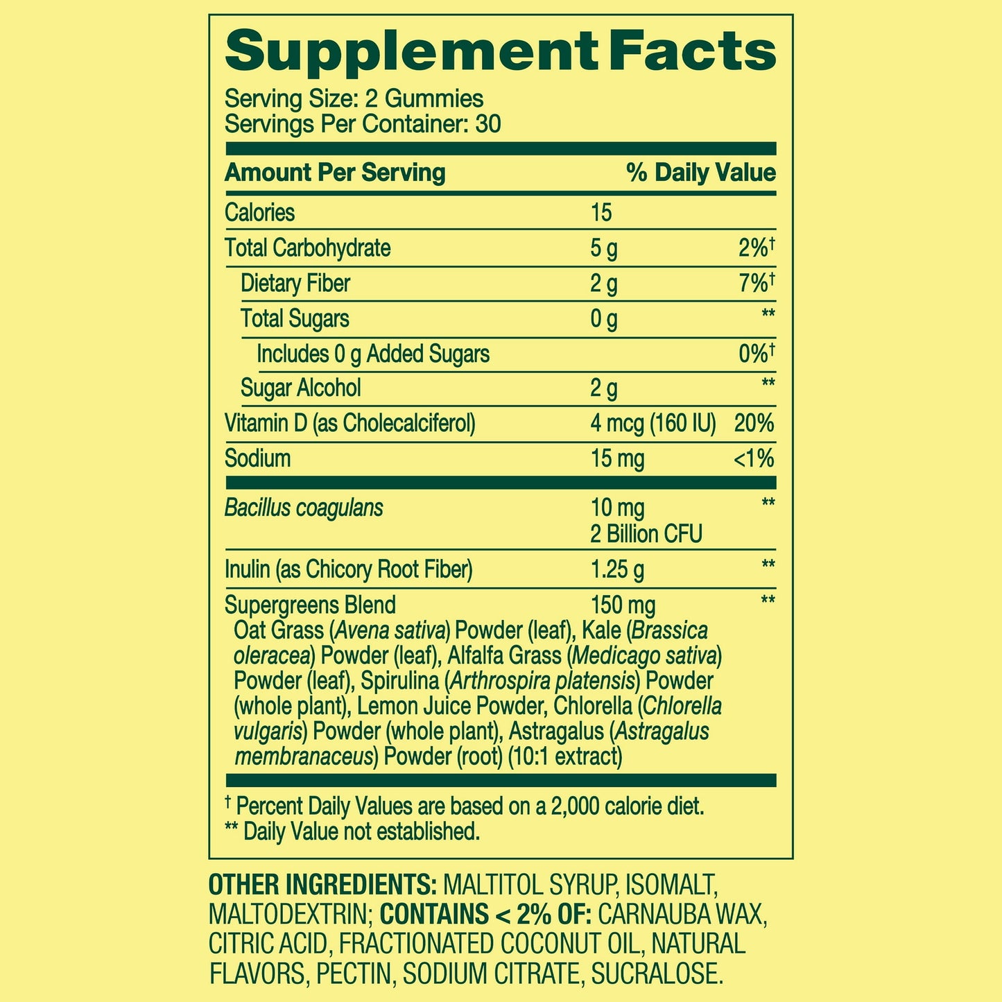 Spring Valley Kids Supergreens + Prebiotic Fiber + Probiotic, 60ct Vegetarian Gummies