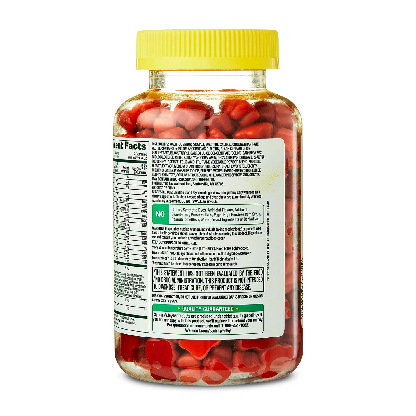 Spring Valley Zero Sugar Kids Multi Cognition Eye 120 Gomitas