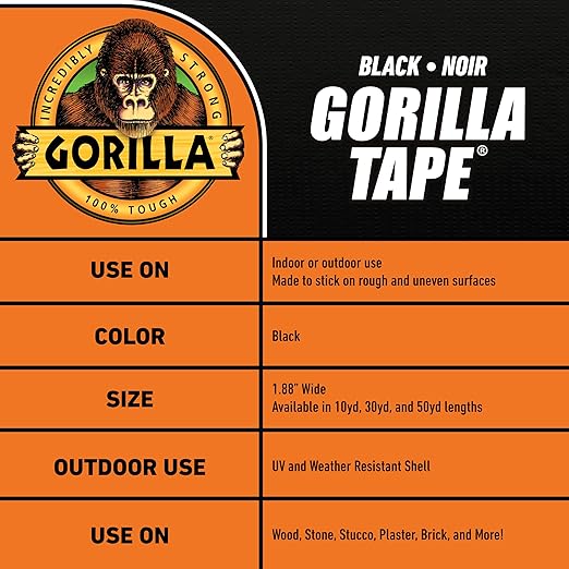 Gorilla Cinta adhesiva negra 48mm x 32m