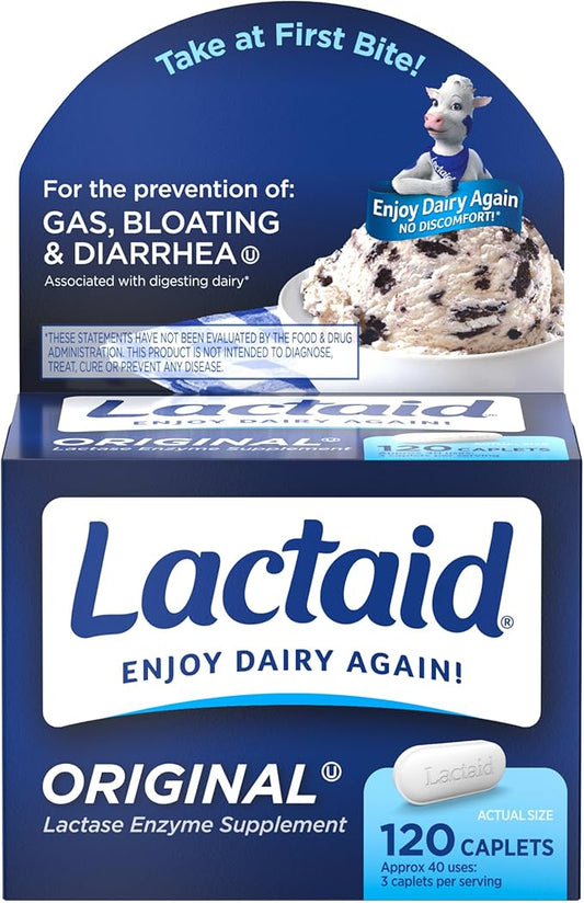 Lactaid Lactase Enzyme Supplement 120 tabletas