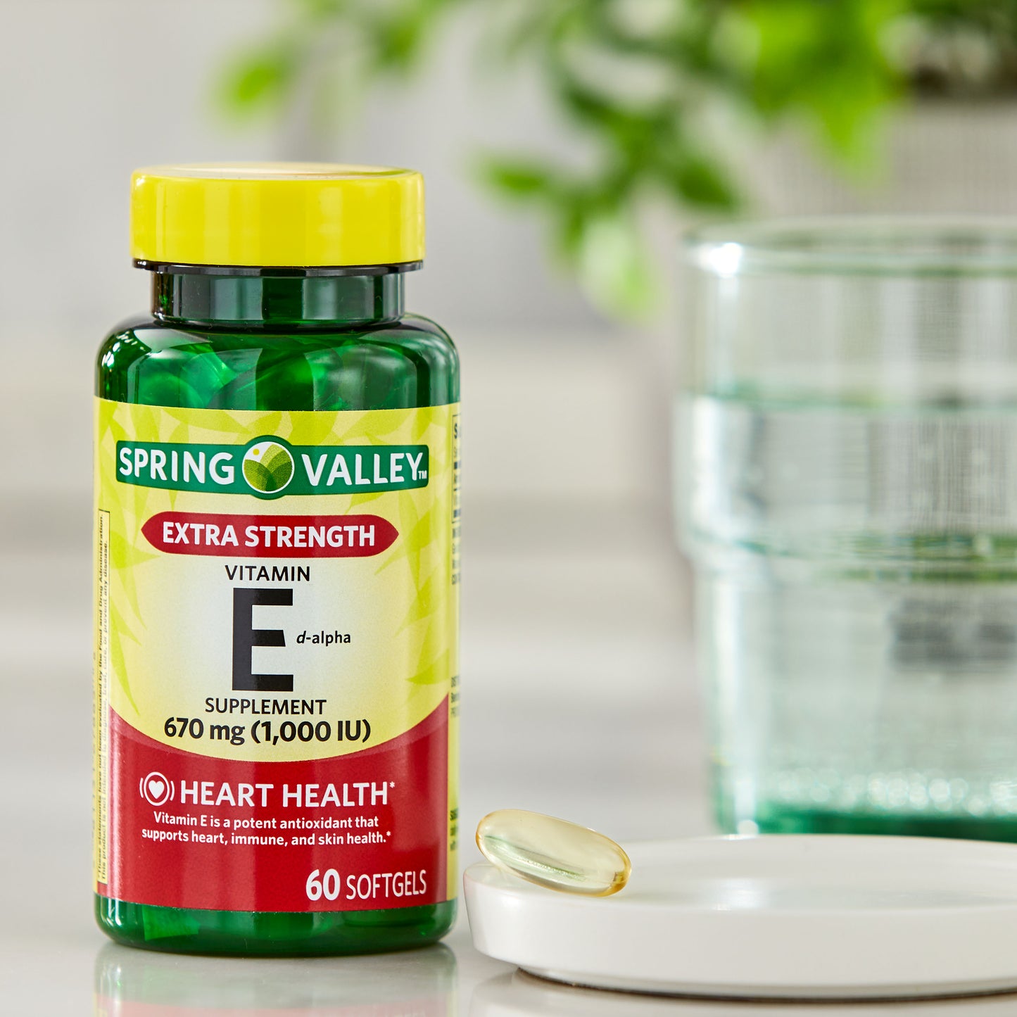 Spring Valley Vitamina E D-alfa 670 mg (1,000 IU), 60 Softgels