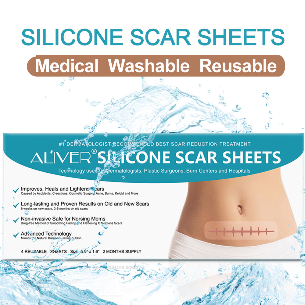 Aliver Hojas de Silicona Impermeables para Cicatrices 4 Uds