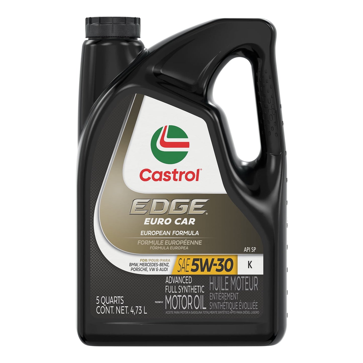 Castrol EDGE Euro Aceite de Motor Totalmente Sintético Avanzado de 5W-30 K, 5 Cuartos