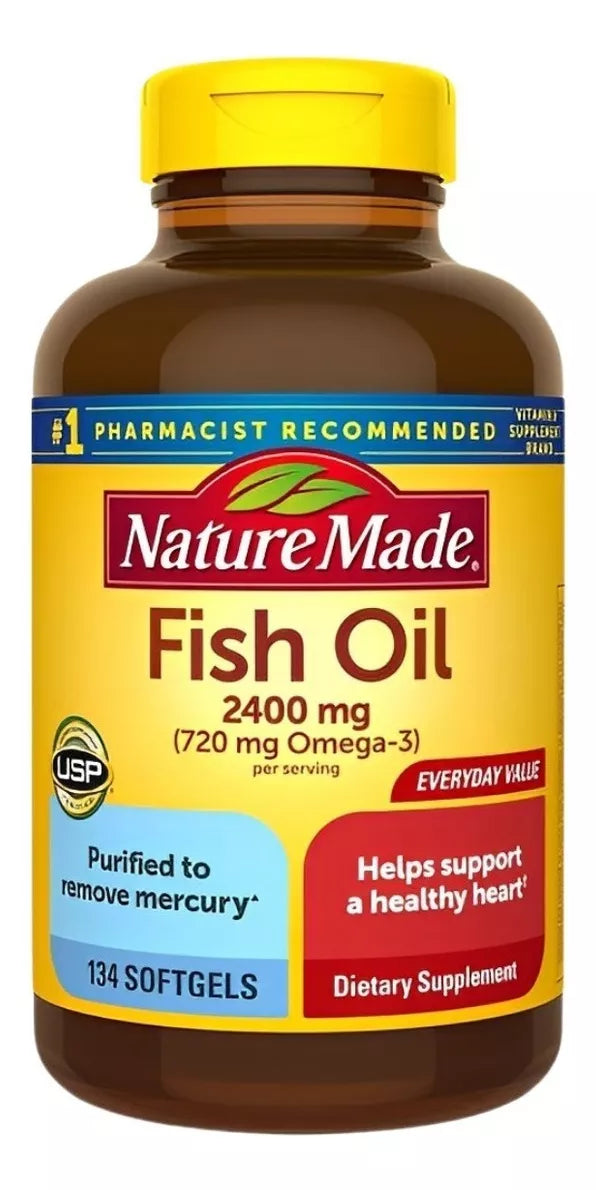 Aceite De Pescado Nature Made 2400 Mg + 720 Mg 134 softgels