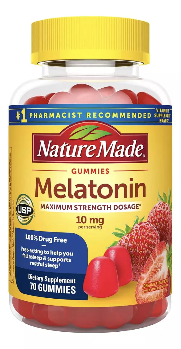 Nature Made Melatonina 10mg Maxima Fuerza, 70 Gomitas