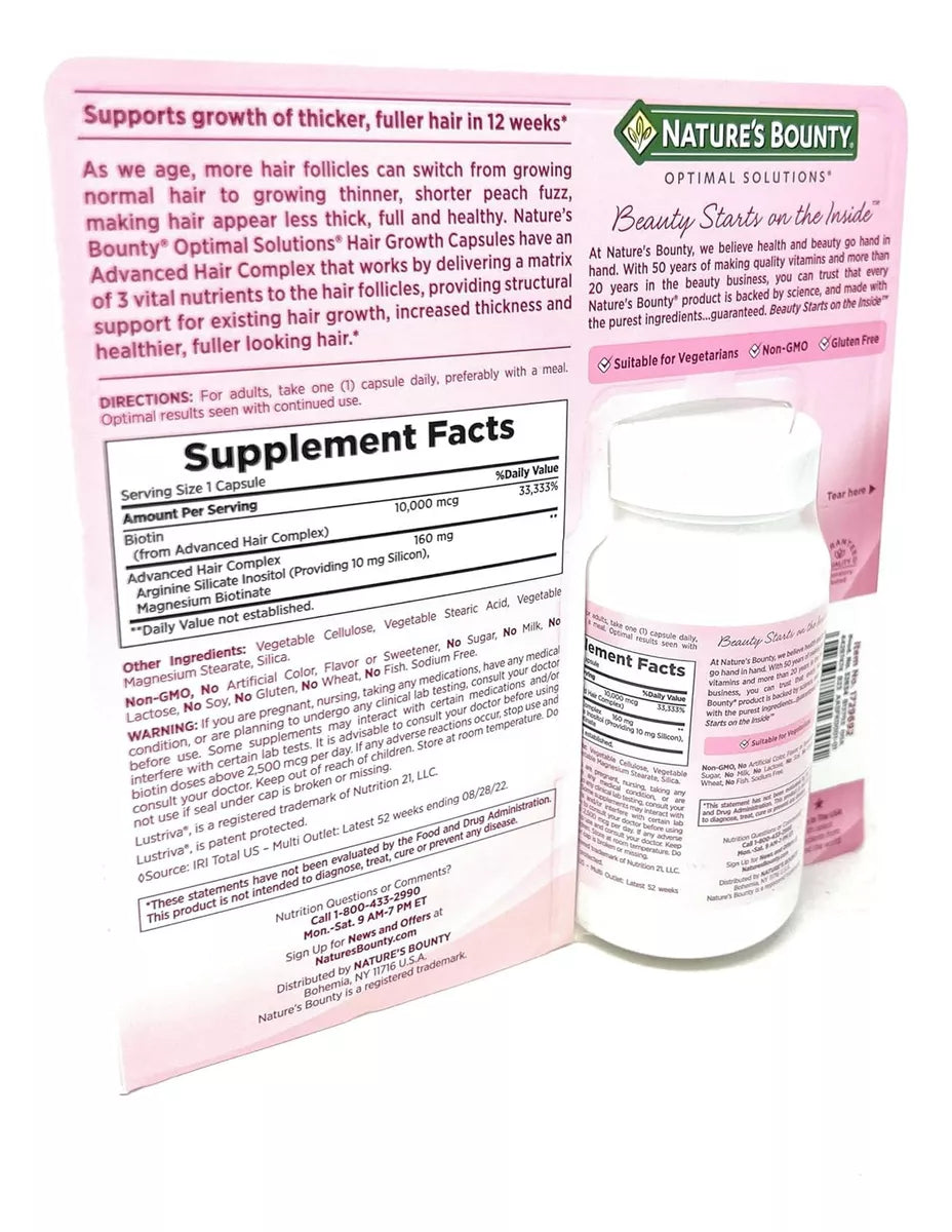 Nature's Bounty Crecimiento De Cabello 90 Capsulas