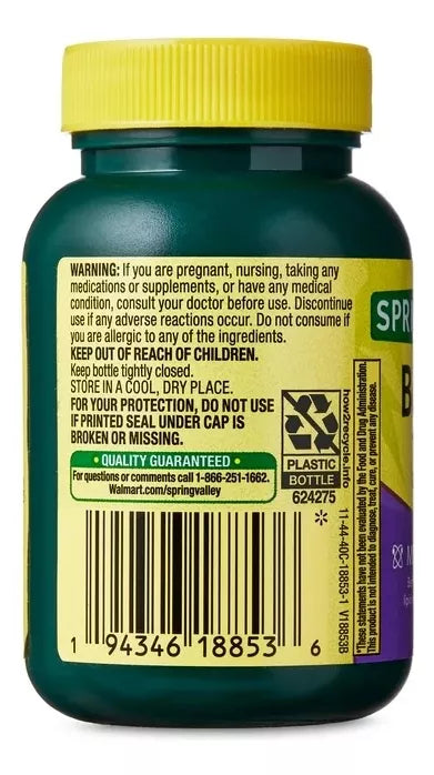 Spring Valley Berberine 1200 Mg 40 Cápsulas Vegetarianas