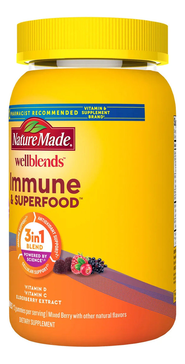 Nature Made wellblends Immune & Superfood 3 en 1 100 Gomitas