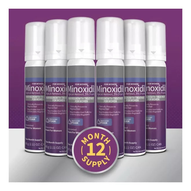 Minoxidil Mujer Kirkland 5% Espuma - Foam 6 Meses Mujer