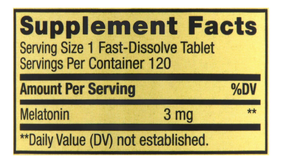 Spring Valley Melatonina 3mg Rapida Disolucion 120 Tabletas