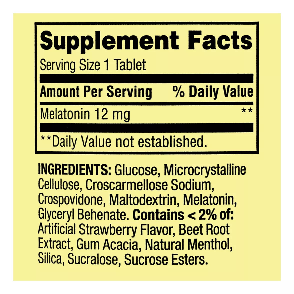 Spring Valley Melatonina 12mg 60 Tabletas Vegetarianas