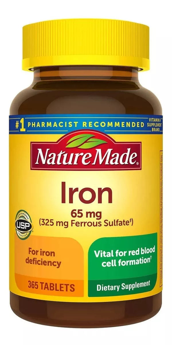 Nature Made Vitaminas Iron 65mg 365 Tabletas