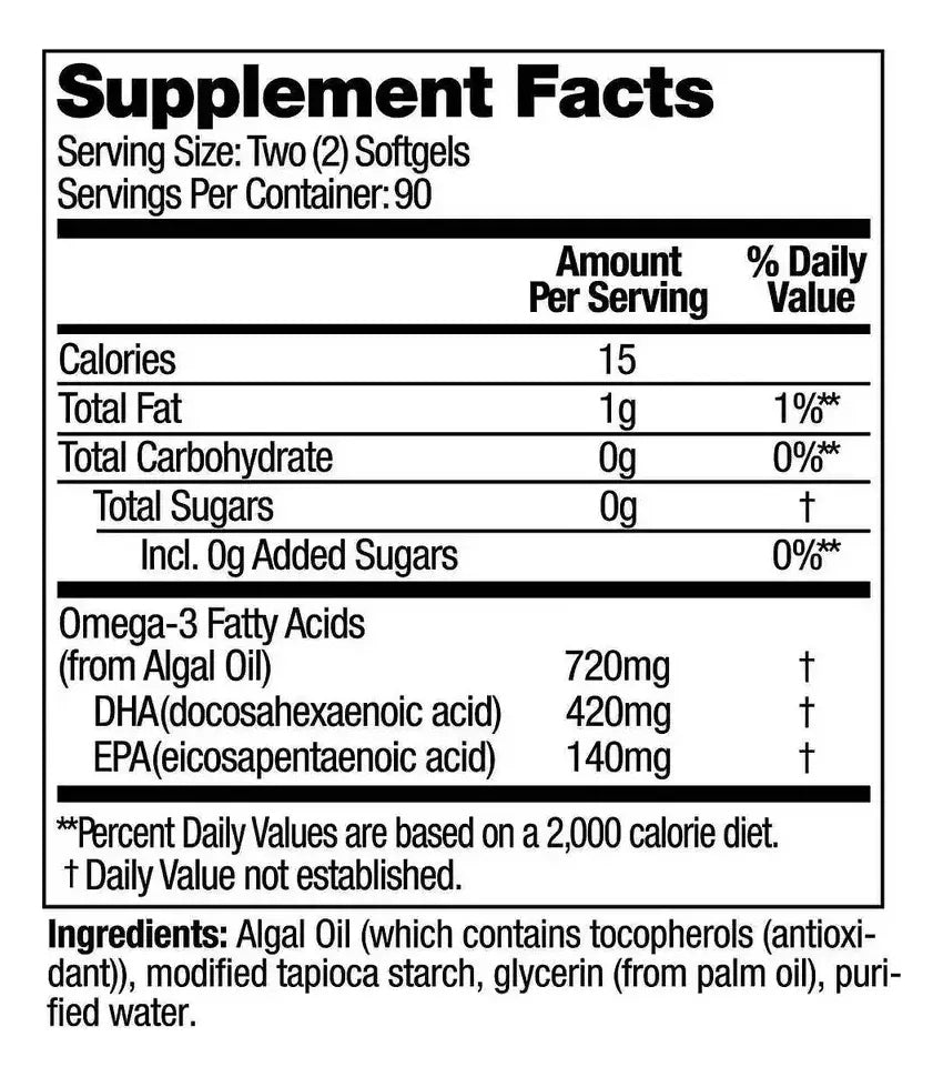Omega-3 180 Cápsulas Blandas A Base De Plantas Ovega-3