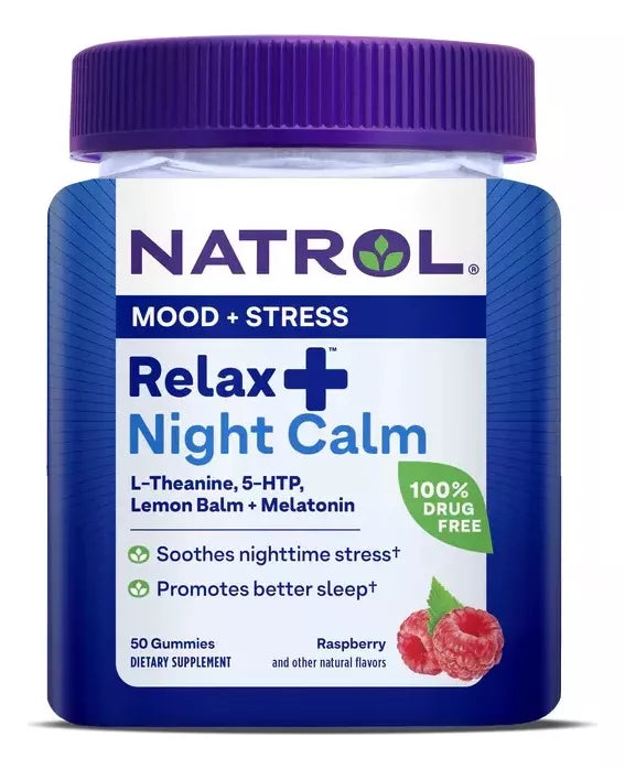 Natrol Relax Night Calm Gummies Berry 50 Gomitas