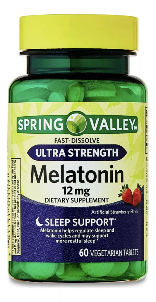 Spring Valley Melatonina 12mg 60 Tabletas Vegetarianas