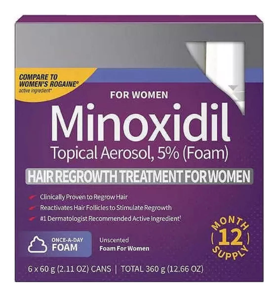 Minoxidil Mujer Kirkland 5% Espuma - Foam 6 Meses Mujer