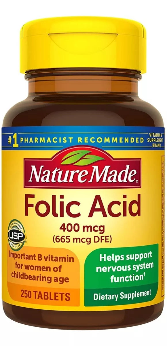 Nature Made Ácido Fólico 400 Mcg 250 tabletas