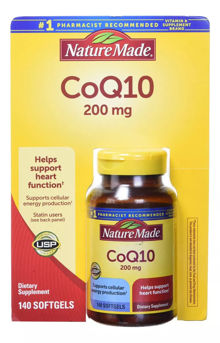 Nature Made Coq10 200 Mg Energía Celular 140 Softgels Sabor Neutro