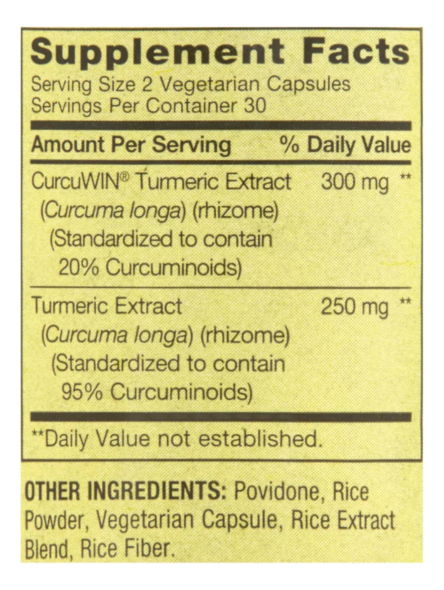 Spring Valley Turmeric Curcumin, 60 Capsulas Vegetarianas