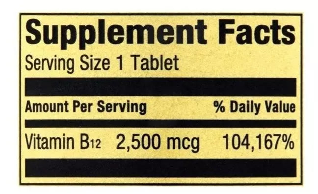 Spring Valley Vitamina B12 2,500mcg, 120 tabletas, cereza