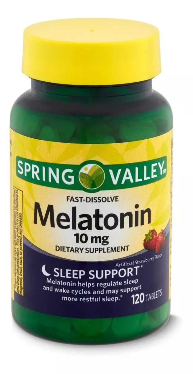 Spring Valley Melatonina 10 Mg 120 tabletas sabor fresas