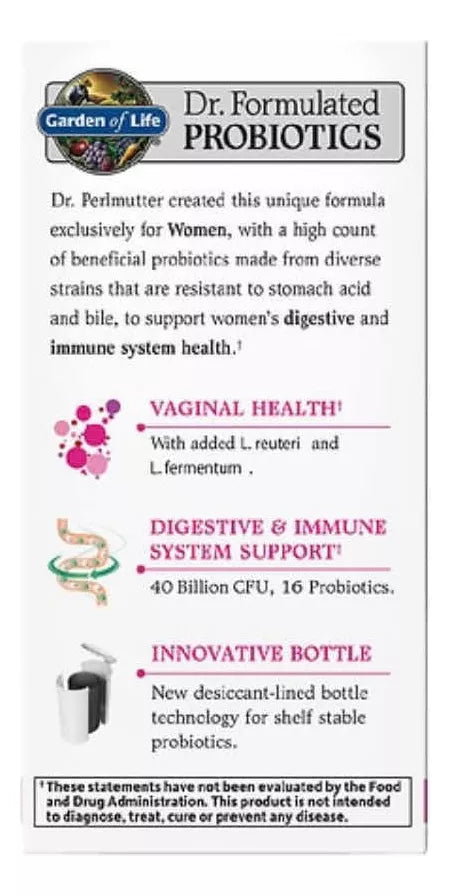 Garden Of Life Probioticos Women's 40 Billones 30 Cápsulas