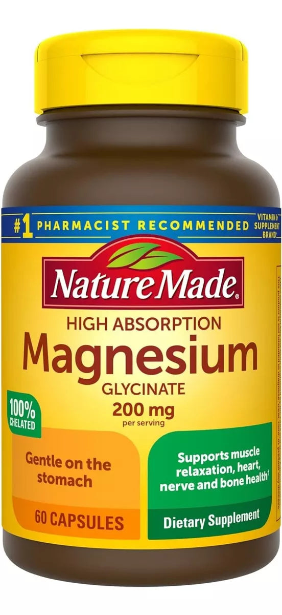 Nature Made Glicinato De Magnesio 200mg, 60 Capsulas