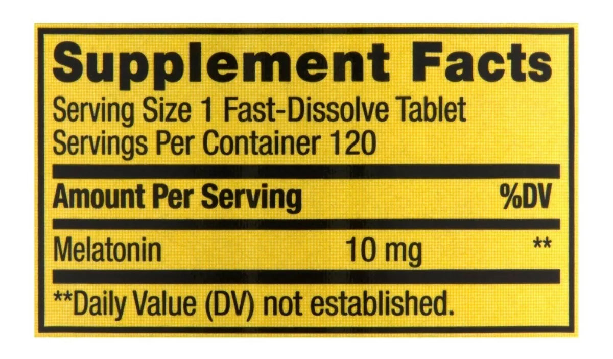 Spring Valley Melatonina 10 Mg 120 tabletas sabor fresas