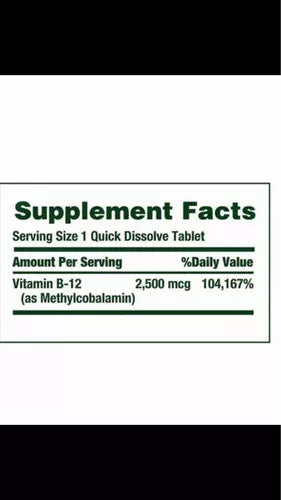 Natures Bounty  Vitamina B-12  2500 Mcg 300 Unidades