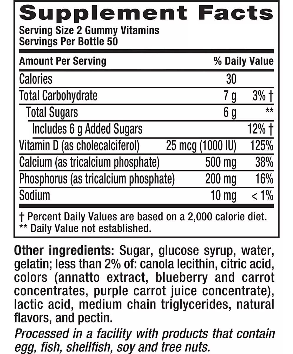 Vitafusion Calcium + Vitamina D3 200 gomitas