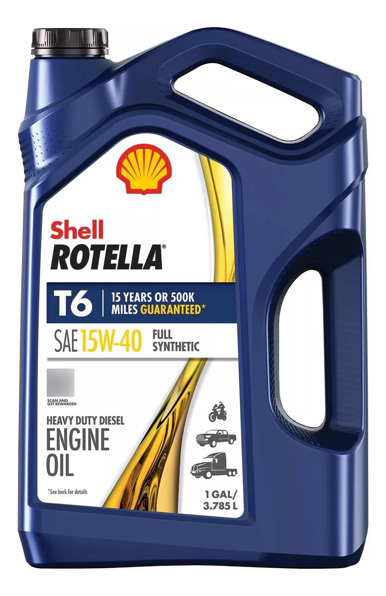 Aceite Shell Rotella 15w-40 T6 100% Sintetico