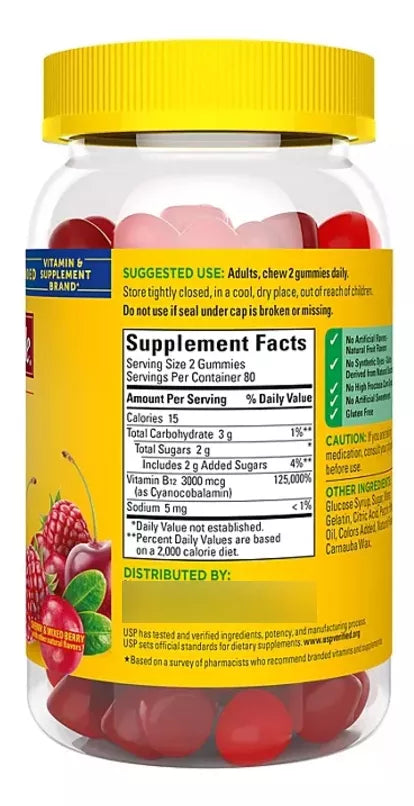 Nature Made B12 3000mcg 160 Gomitas