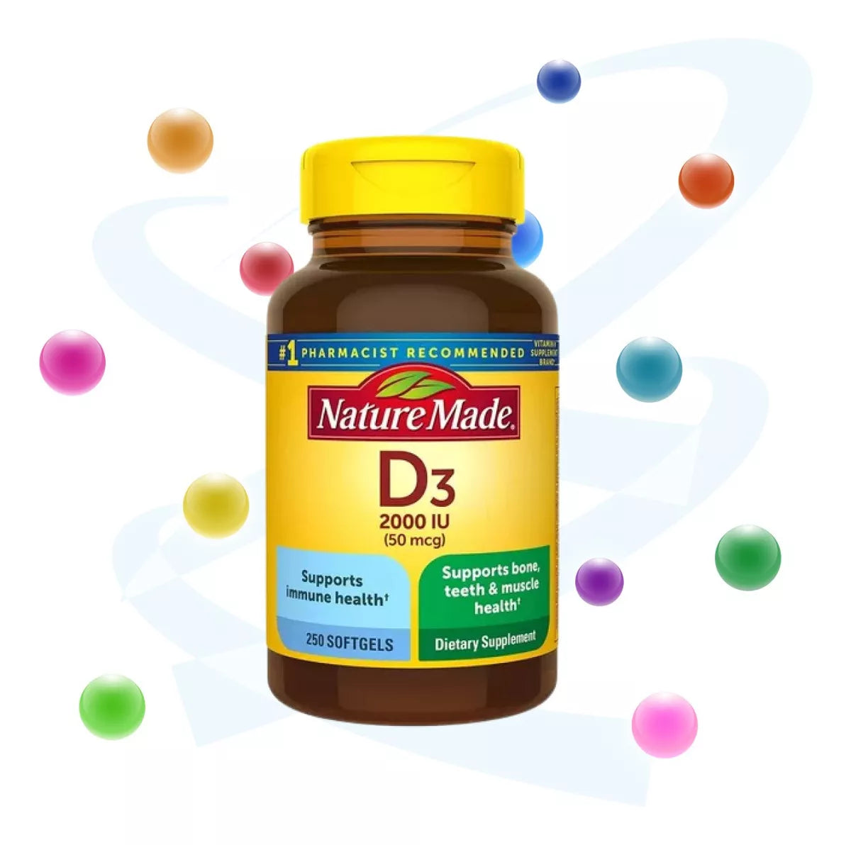 Nature Made Vitamina D3 2000 Ui (50 Mcg) 250 Softgels