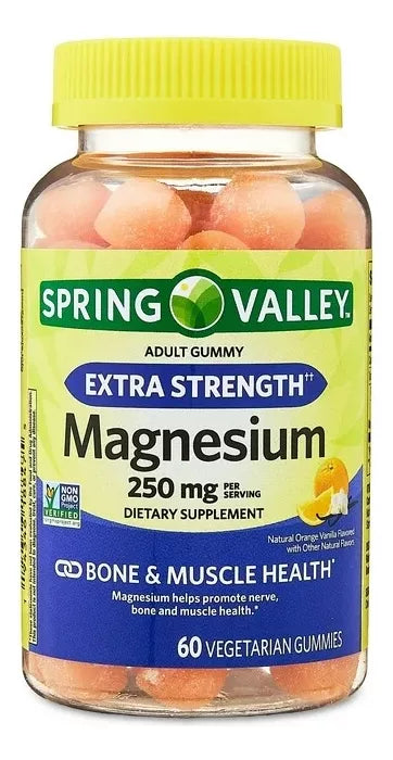 Spring Valley extra strength Magnesium 250 Mg 60 Gomitas Naranja