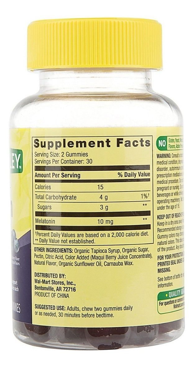Spring Valley Melatonina 10mg 60 gomitas vegetarianas sabor Blueberry