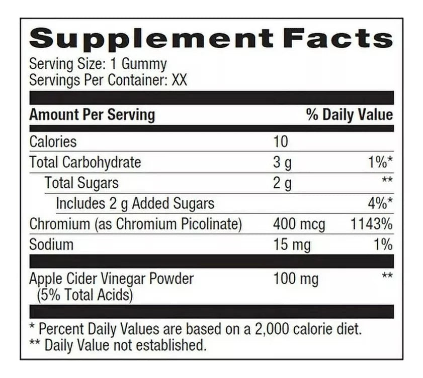 Spring Valley Control de Peso 400mcg 60 gomitas vegetarianas