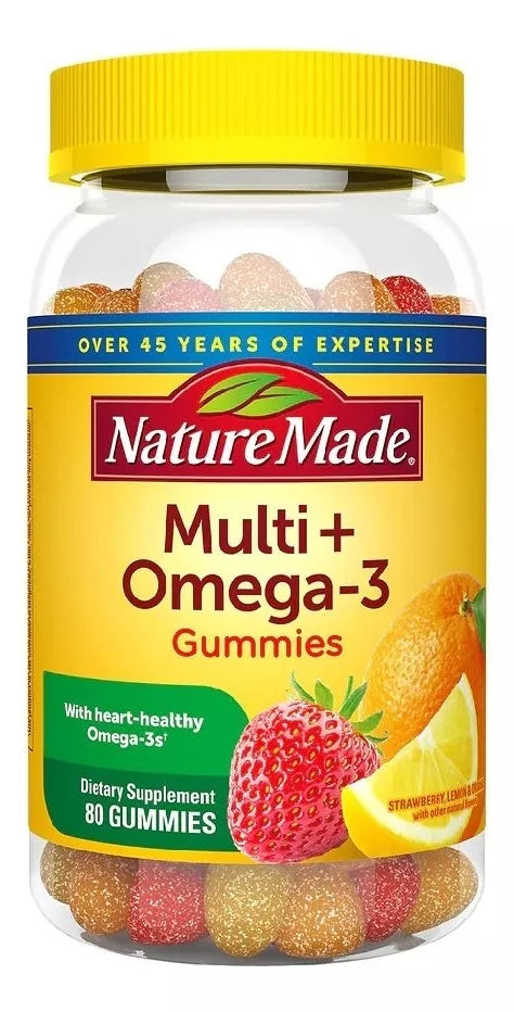 Nature Made Gomitas Multivitamínicas Omega 3 80 Gomitas Sabor Frutas